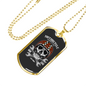 Motorcyle Supply Co. Biker Necklace Stainless Steel or 18k Gold Dog Tag 24"-Express Your Love Gifts