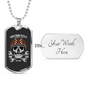 Motorcyle Supply Co. Biker Necklace Stainless Steel or 18k Gold Dog Tag 24"-Express Your Love Gifts
