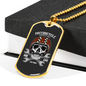 Motorcyle Supply Co. Biker Necklace Stainless Steel or 18k Gold Dog Tag 24"-Express Your Love Gifts