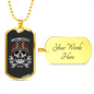 Motorcyle Supply Co. Biker Necklace Stainless Steel or 18k Gold Dog Tag 24"-Express Your Love Gifts