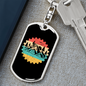 Mountain Bike Adventure Cycling Keychain Stainless Steel or 18k Gold Dog Tag Keyring-Express Your Love Gifts