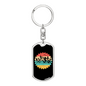 Mountain Bike Adventure Cycling Keychain Stainless Steel or 18k Gold Dog Tag Keyring-Express Your Love Gifts