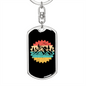 Mountain Bike Adventure Cycling Keychain Stainless Steel or 18k Gold Dog Tag Keyring-Express Your Love Gifts