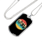 Mountain Bike Adventure Cycling Necklace Stainless Steel or 18k Gold Dog Tag 24"-Express Your Love Gifts