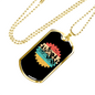 Mountain Bike Adventure Cycling Necklace Stainless Steel or 18k Gold Dog Tag 24"-Express Your Love Gifts