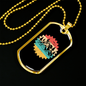 Mountain Bike Adventure Cycling Necklace Stainless Steel or 18k Gold Dog Tag 24"-Express Your Love Gifts