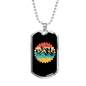 Mountain Bike Adventure Cycling Necklace Stainless Steel or 18k Gold Dog Tag 24"-Express Your Love Gifts