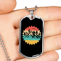 Mountain Bike Adventure Cycling Necklace Stainless Steel or 18k Gold Dog Tag 24"-Express Your Love Gifts