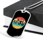 Mountain Bike Adventure Cycling Necklace Stainless Steel or 18k Gold Dog Tag 24"-Express Your Love Gifts