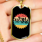 Mountain Bike Adventure Cycling Necklace Stainless Steel or 18k Gold Dog Tag 24"-Express Your Love Gifts
