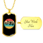 Mountain Bike Adventure Cycling Necklace Stainless Steel or 18k Gold Dog Tag 24"-Express Your Love Gifts