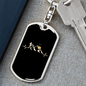 Mountain Bike Black Pulse Cycling Keychain Stainless Steel or 18k Gold Dog Tag Keyring-Express Your Love Gifts