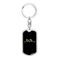 Mountain Bike Black Pulse Cycling Keychain Stainless Steel or 18k Gold Dog Tag Keyring-Express Your Love Gifts