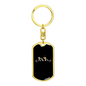Mountain Bike Black Pulse Cycling Keychain Stainless Steel or 18k Gold Dog Tag Keyring-Express Your Love Gifts
