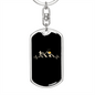 Mountain Bike Black Pulse Cycling Keychain Stainless Steel or 18k Gold Dog Tag Keyring-Express Your Love Gifts