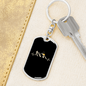 Mountain Bike Black Pulse Cycling Keychain Stainless Steel or 18k Gold Dog Tag Keyring-Express Your Love Gifts