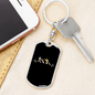 Mountain Bike Black Pulse Cycling Keychain Stainless Steel or 18k Gold Dog Tag Keyring-Express Your Love Gifts