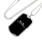Mountain Bike Black Pulse Cycling Necklace Stainless Steel or 18k Gold Dog Tag 24"-Express Your Love Gifts