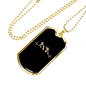 Mountain Bike Black Pulse Cycling Necklace Stainless Steel or 18k Gold Dog Tag 24"-Express Your Love Gifts