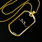 Mountain Bike Black Pulse Cycling Necklace Stainless Steel or 18k Gold Dog Tag 24"-Express Your Love Gifts