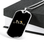 Mountain Bike Black Pulse Cycling Necklace Stainless Steel or 18k Gold Dog Tag 24"-Express Your Love Gifts