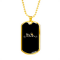 Mountain Bike Black Pulse Cycling Necklace Stainless Steel or 18k Gold Dog Tag 24"-Express Your Love Gifts