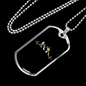 Mountain Bike Black Pulse Cycling Necklace Stainless Steel or 18k Gold Dog Tag 24"-Express Your Love Gifts