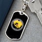 Mountain Bike Chain Ring Cycling Keychain Stainless Steel or 18k Gold Dog Tag Keyring-Express Your Love Gifts