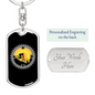 Mountain Bike Chain Ring Cycling Keychain Stainless Steel or 18k Gold Dog Tag Keyring-Express Your Love Gifts