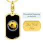 Mountain Bike Chain Ring Cycling Keychain Stainless Steel or 18k Gold Dog Tag Keyring-Express Your Love Gifts