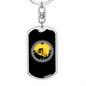 Mountain Bike Chain Ring Cycling Keychain Stainless Steel or 18k Gold Dog Tag Keyring-Express Your Love Gifts