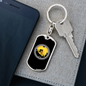 Mountain Bike Chain Ring Cycling Keychain Stainless Steel or 18k Gold Dog Tag Keyring-Express Your Love Gifts