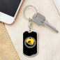 Mountain Bike Chain Ring Cycling Keychain Stainless Steel or 18k Gold Dog Tag Keyring-Express Your Love Gifts