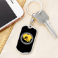 Mountain Bike Chain Ring Cycling Keychain Stainless Steel or 18k Gold Dog Tag Keyring-Express Your Love Gifts