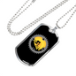Mountain Bike Chain Ring Cycling Necklace Stainless Steel or 18k Gold Dog Tag 24"-Express Your Love Gifts