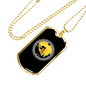 Mountain Bike Chain Ring Cycling Necklace Stainless Steel or 18k Gold Dog Tag 24"-Express Your Love Gifts