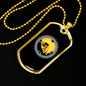 Mountain Bike Chain Ring Cycling Necklace Stainless Steel or 18k Gold Dog Tag 24"-Express Your Love Gifts