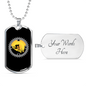Mountain Bike Chain Ring Cycling Necklace Stainless Steel or 18k Gold Dog Tag 24"-Express Your Love Gifts