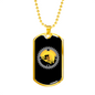 Mountain Bike Chain Ring Cycling Necklace Stainless Steel or 18k Gold Dog Tag 24"-Express Your Love Gifts