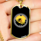 Mountain Bike Chain Ring Cycling Necklace Stainless Steel or 18k Gold Dog Tag 24"-Express Your Love Gifts