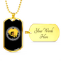 Mountain Bike Chain Ring Cycling Necklace Stainless Steel or 18k Gold Dog Tag 24"-Express Your Love Gifts
