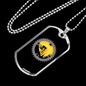 Mountain Bike Chain Ring Cycling Necklace Stainless Steel or 18k Gold Dog Tag 24"-Express Your Love Gifts
