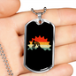 Mountain Bike Cycling Biker Necklace Stainless Steel or 18k Gold Dog Tag 24"-Express Your Love Gifts