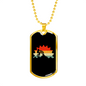Mountain Bike Cycling Biker Necklace Stainless Steel or 18k Gold Dog Tag 24"-Express Your Love Gifts