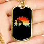 Mountain Bike Cycling Biker Necklace Stainless Steel or 18k Gold Dog Tag 24"-Express Your Love Gifts