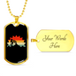 Mountain Bike Cycling Biker Necklace Stainless Steel or 18k Gold Dog Tag 24"-Express Your Love Gifts