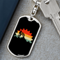 Mountain Bike Cycling Keychain Stainless Steel or 18k Gold Dog Tag Keyring-Express Your Love Gifts