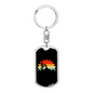 Mountain Bike Cycling Keychain Stainless Steel or 18k Gold Dog Tag Keyring-Express Your Love Gifts