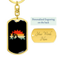 Mountain Bike Cycling Keychain Stainless Steel or 18k Gold Dog Tag Keyring-Express Your Love Gifts