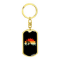 Mountain Bike Cycling Keychain Stainless Steel or 18k Gold Dog Tag Keyring-Express Your Love Gifts